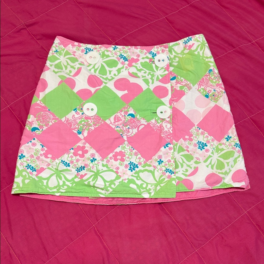 Lilly Pulitzer Pink Patchwork Reversible Wrap Sty… - image 2